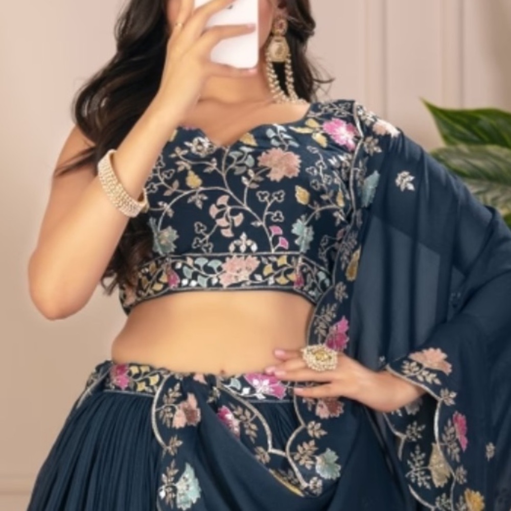 Floral Embroidered Women's Lehenga Blouse